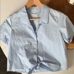 Baby Blue Wilfred Crop w tie